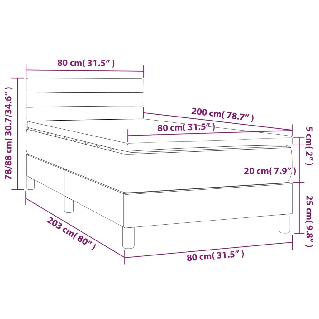 Giroletto a Molle con Materasso Tortora 80x200 cm inTessuto 3140653