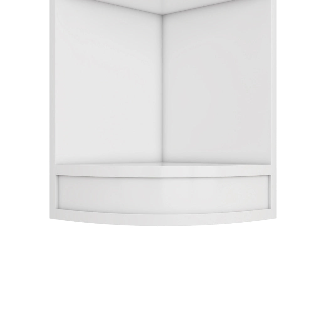 Libreria angolare 42x30x180 cm a 5 ripiani salvaspazio in MDF bianco
