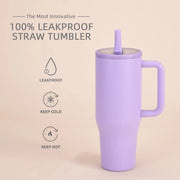 Tazze da ghiaccio doppie 40oz con imbuto di plastica pieghevole, beccuccia in plastica, bicchiere portatile 1200ml, 1 pezzo, colore vaniglia, azzurro