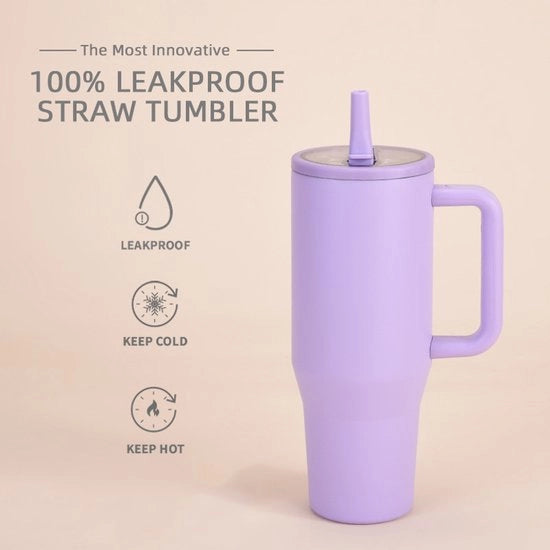 Tazze da ghiaccio doppie 40oz con imbuto di plastica pieghevole, beccuccia in plastica, bicchiere portatile 1200ml, 1 pezzo, colore vaniglia, azzurro