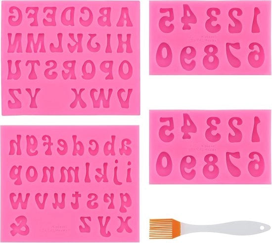 Decorazione a forma di cioccolato - Onde di silicone - Lettere/Numeri - Duraturo/Resistente alla corrosione - Resistente alle temperature - Facile da pulire - Mallo di silicone