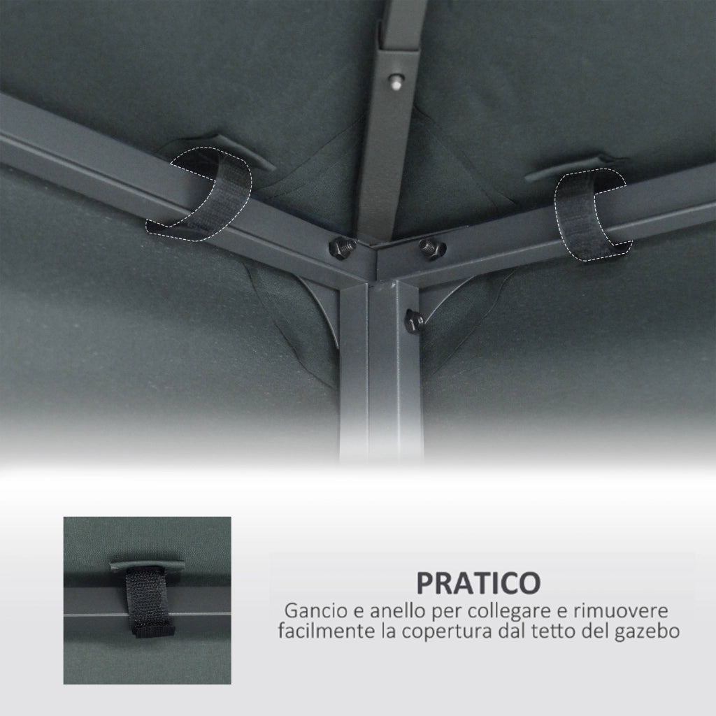 Tetto Gazebo 3x3m 2 Livelli ¨C Minimal ¨C Grigio Antracite