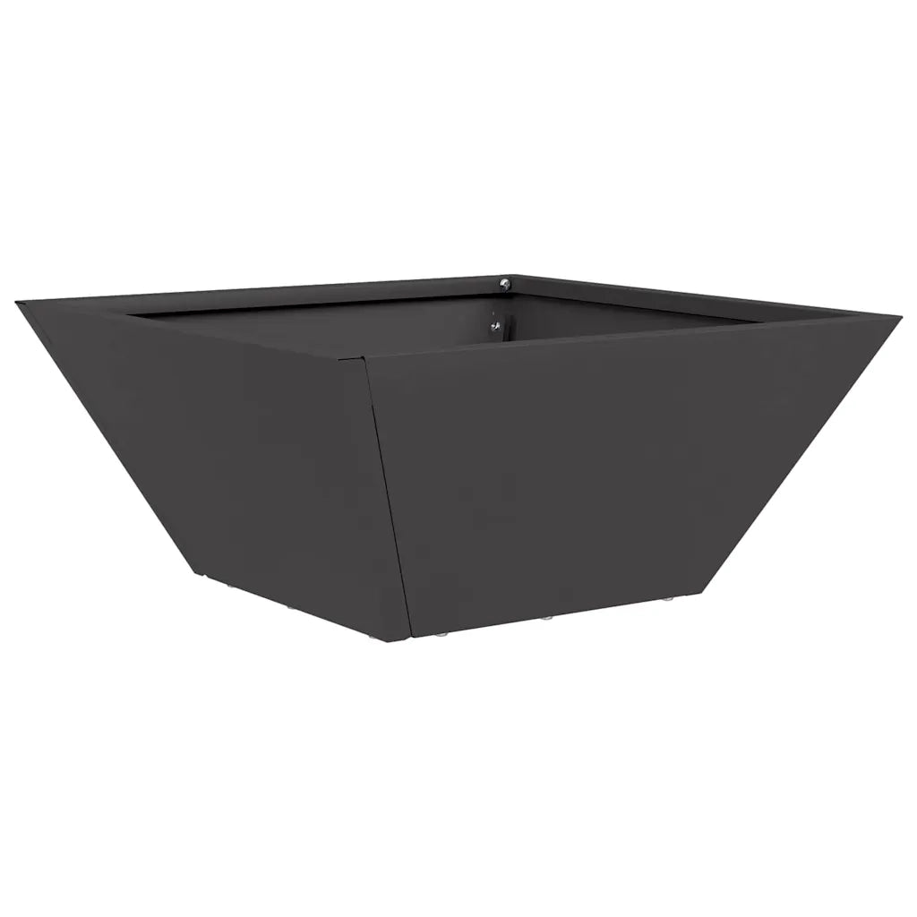 Fioriera da giardino trapezoidale moderna 35 x 35 x 15 cm in acciaio laminato a freddo nero codice 02_0052354.