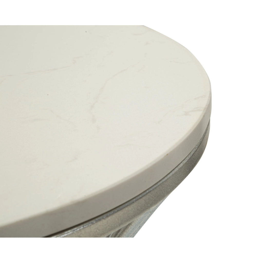 Tavolino VKH582, Argento, Marmo, 40x40x79 cm