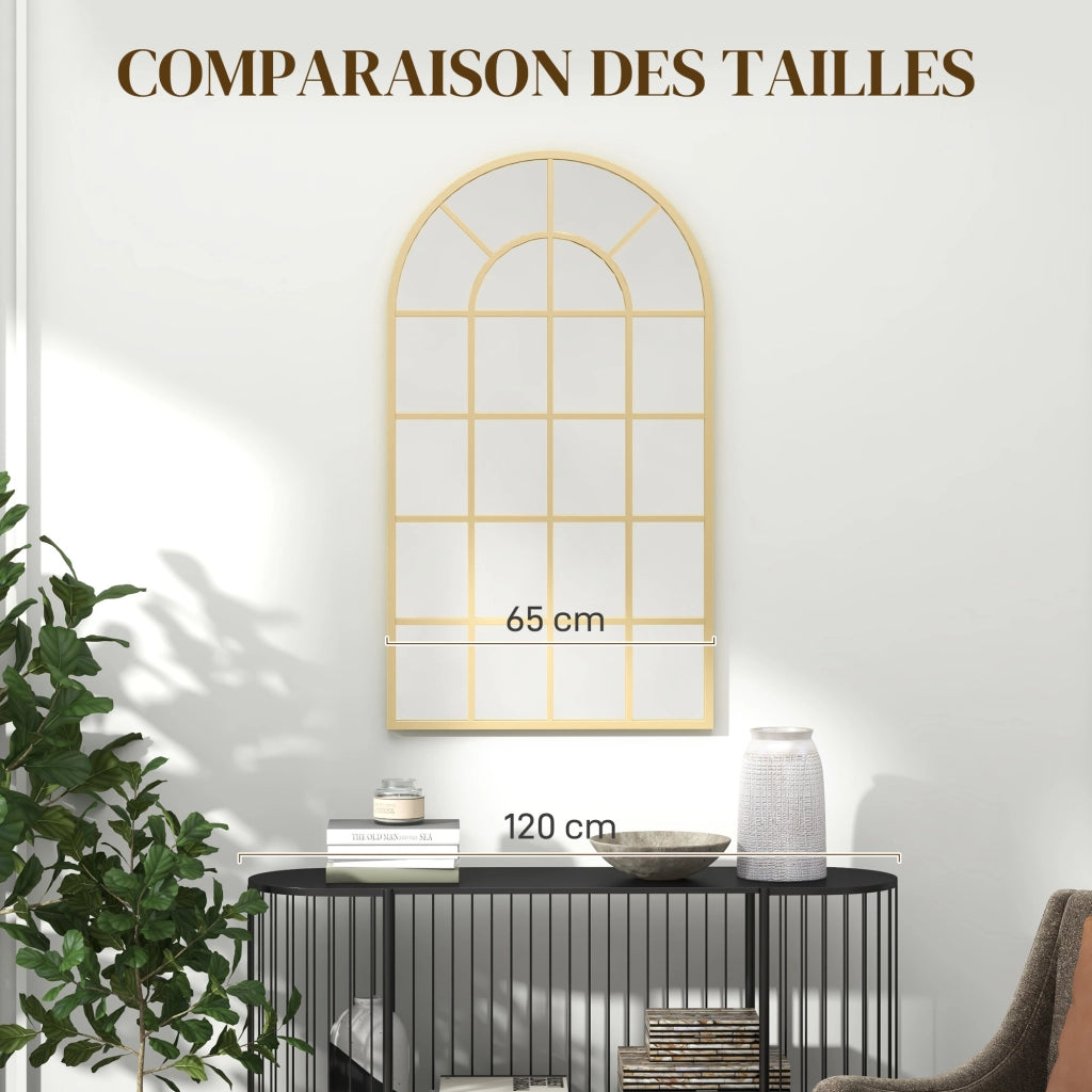 Specchio Arco Stile Industriale ¨C Xylo ¨C Metallo Dorato 110x65 cm
