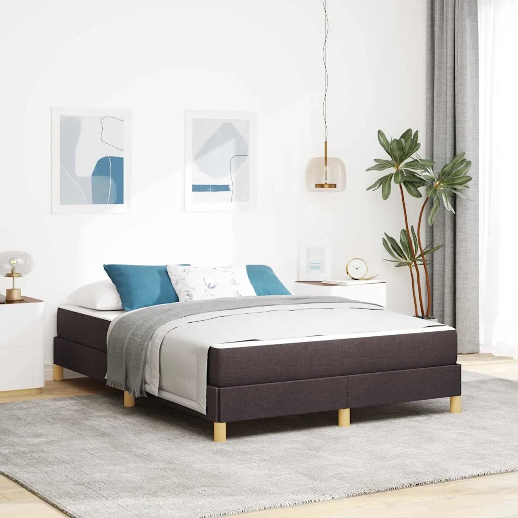 Letto a molle con materasso Marrone Scuro 140 x 190 cm Tessuto 3398566