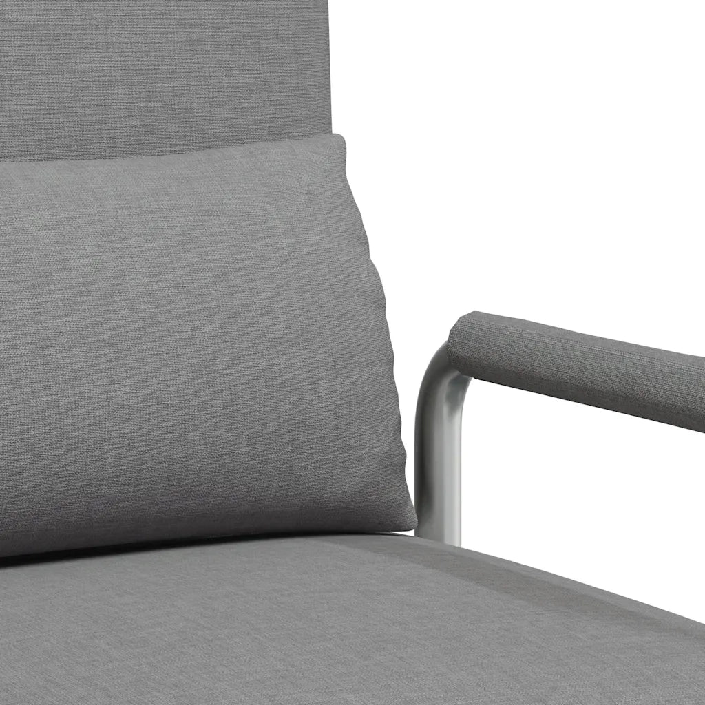 Sedia Girevole e Divano Letto Grigio Chiaro in Tessuto 244666