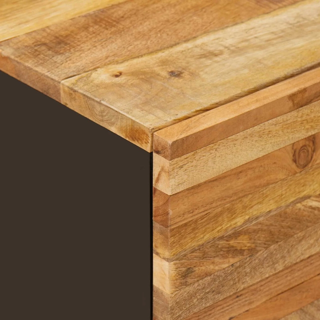 Set da Bagno con porta 2 pcs Naturale Legno di mango massello