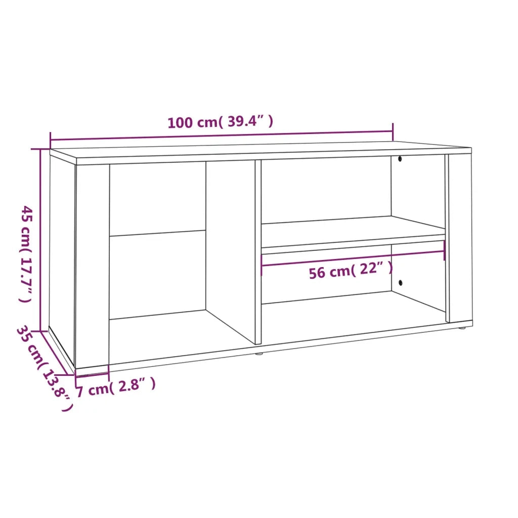 Scarpiera-Scaffale per scarpe Grigio Sonoma 100x35x45 cm in Legno Multistrato 791823