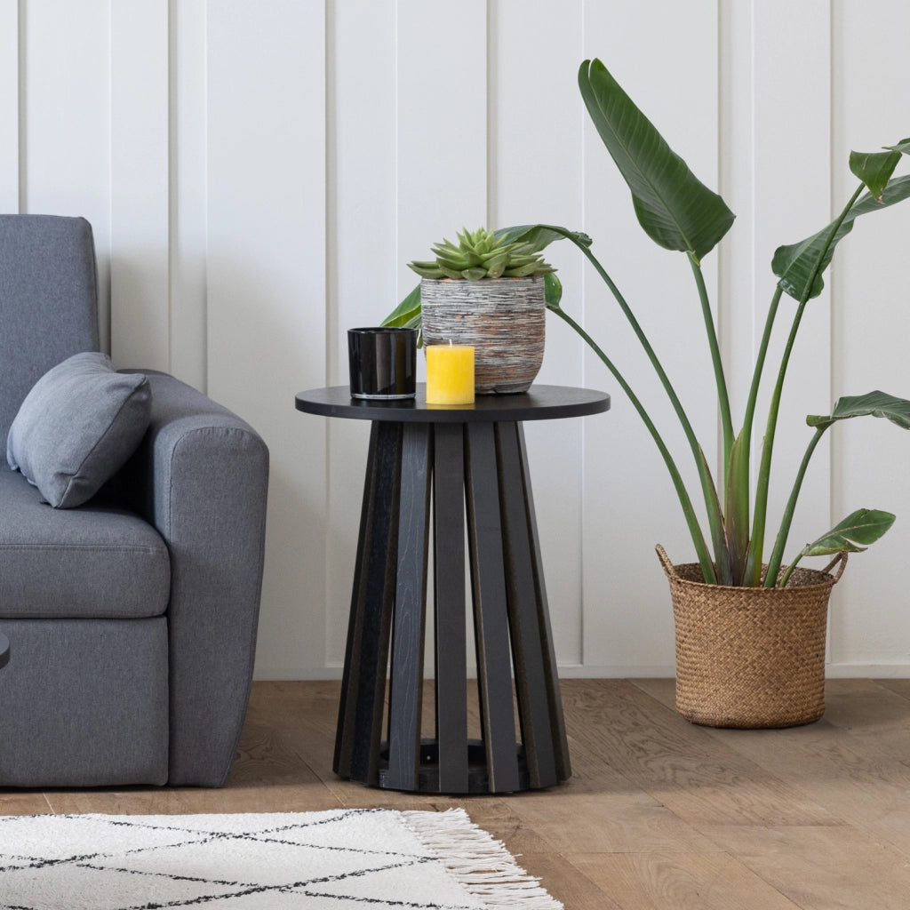 LIVTavolino rotondo in stile scandinavo nero
