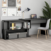 Scrivania ad Angolo Grigia 200x50x76 cm in Legno Multistrato