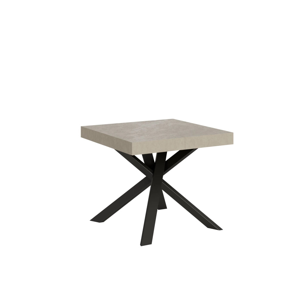 Tavolo Allungabile 90-194x90x76 cm Clerk Cashmere Gambe Antracite