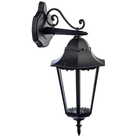 LANTERNA DA PARETE 'ERMES DOWN' Colore Nero