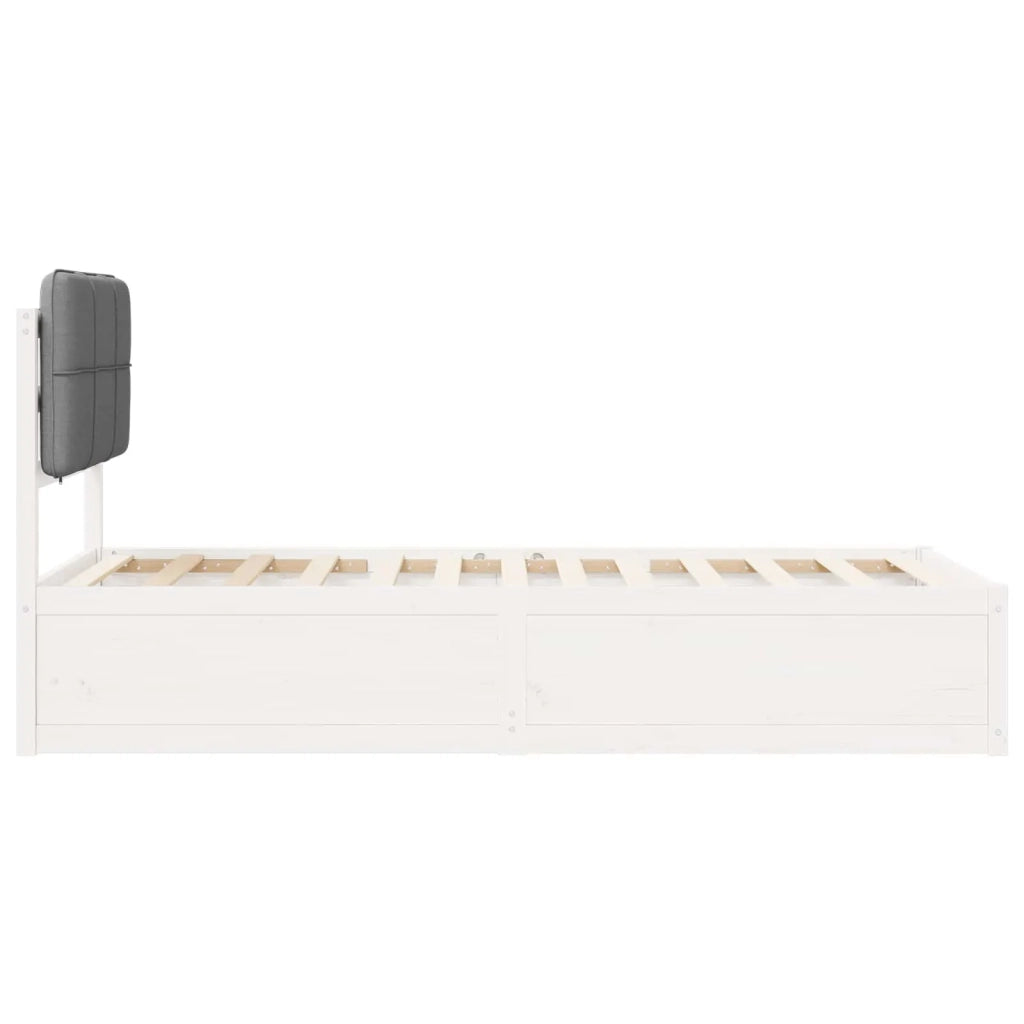Letto con Testiera Rivestita-Struttura Letto con Testiera Grigio chiaro 90 x 190 cm 432276