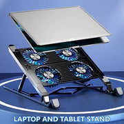 4 ventilatore LED per laptop gaming, standaard di raffreddamento per laptop, ventilatore esterno di raffreddamento.