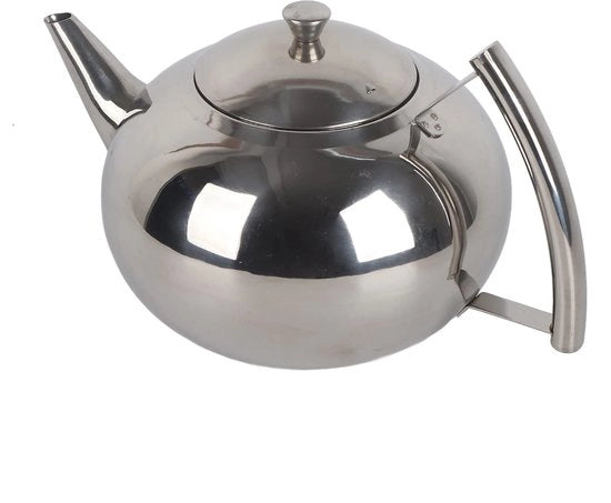 Pentola a Vapore 2L - Acciaio Inossidabile - Con Filtro - Resistente al Calore - Finitura a Luce Alta - Design Elegante - Bollitore da Tè
