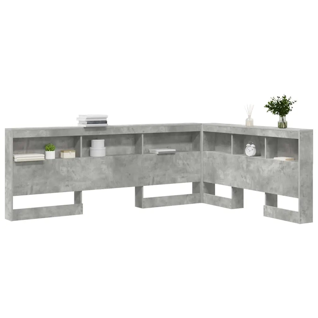 Testata contenitore Grigio cemento 135 cm Legno multistrato 3335552