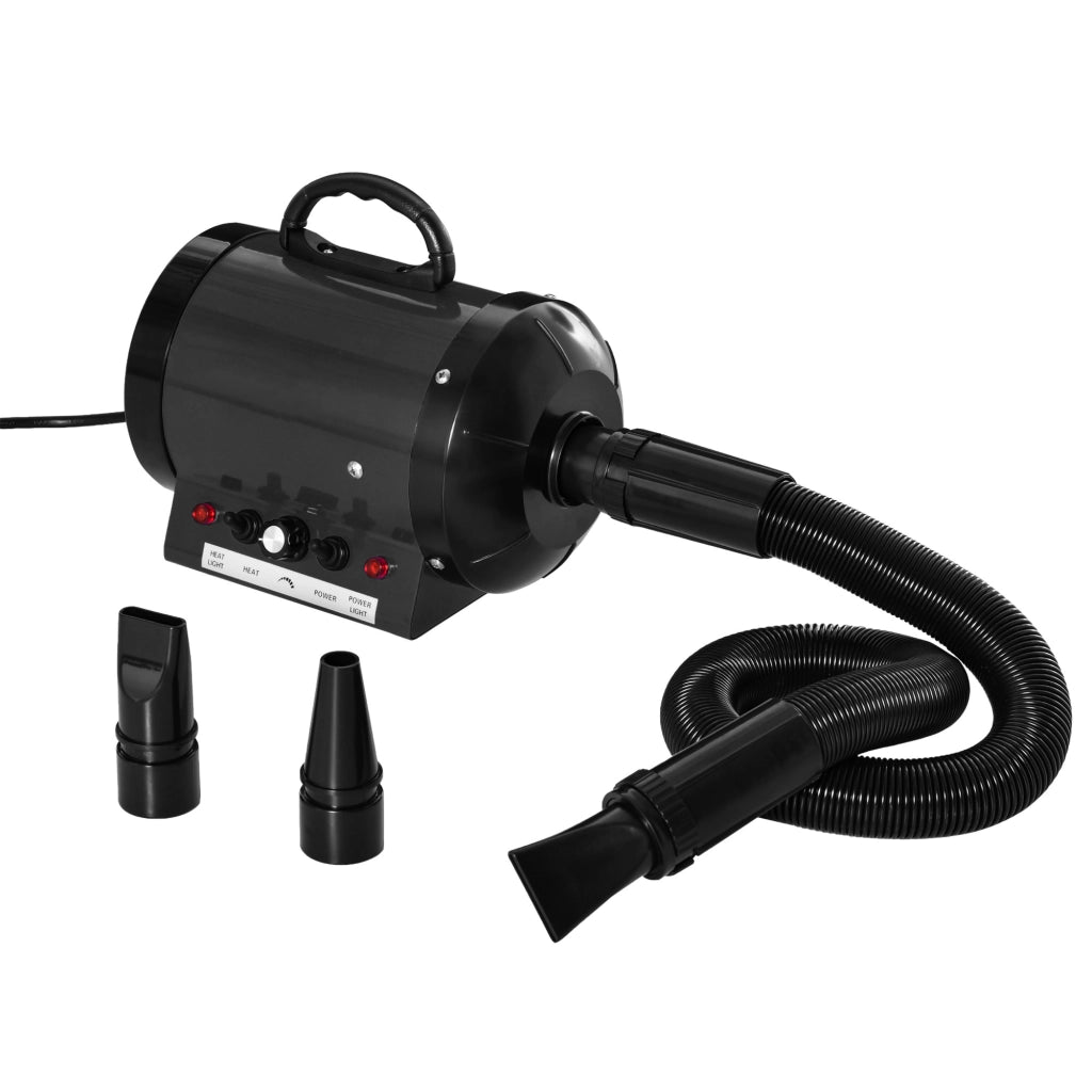 Asciugacapelli Professionale per Animali Domestici ¨C Minimal ¨C 2800W Nero con 3 Buse