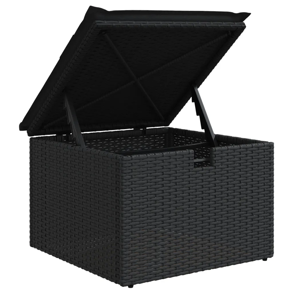 Set Divano da Giardino 6 pz con Cuscini Nero in Polyrattan 3274965