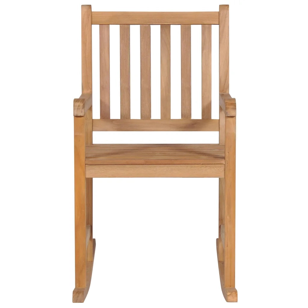 Sedia a Dondolo con Cuscino Antracite in Legno di Teak 3062772