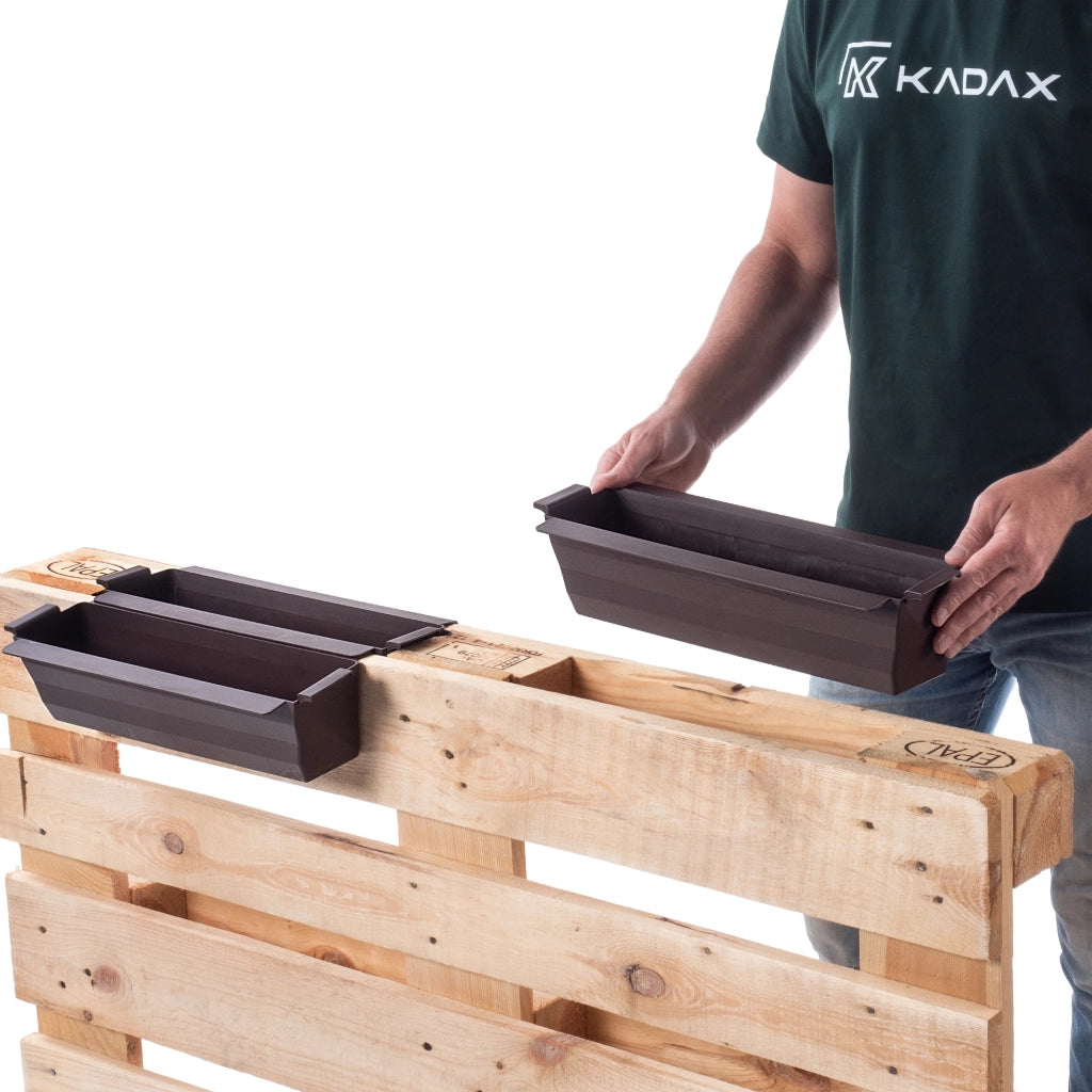 Vaso da fiori KADAX, vasi da fiori per Europallets, scatola da 40 cm, 6 pezzi
