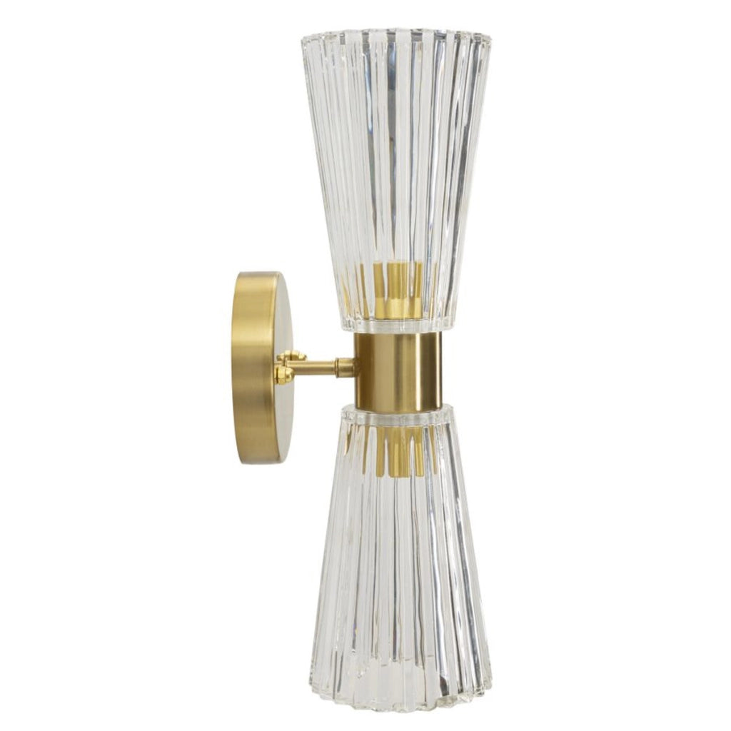 Lampada a Parete VKH908, Oro, Vetro, 11x16x40 cm