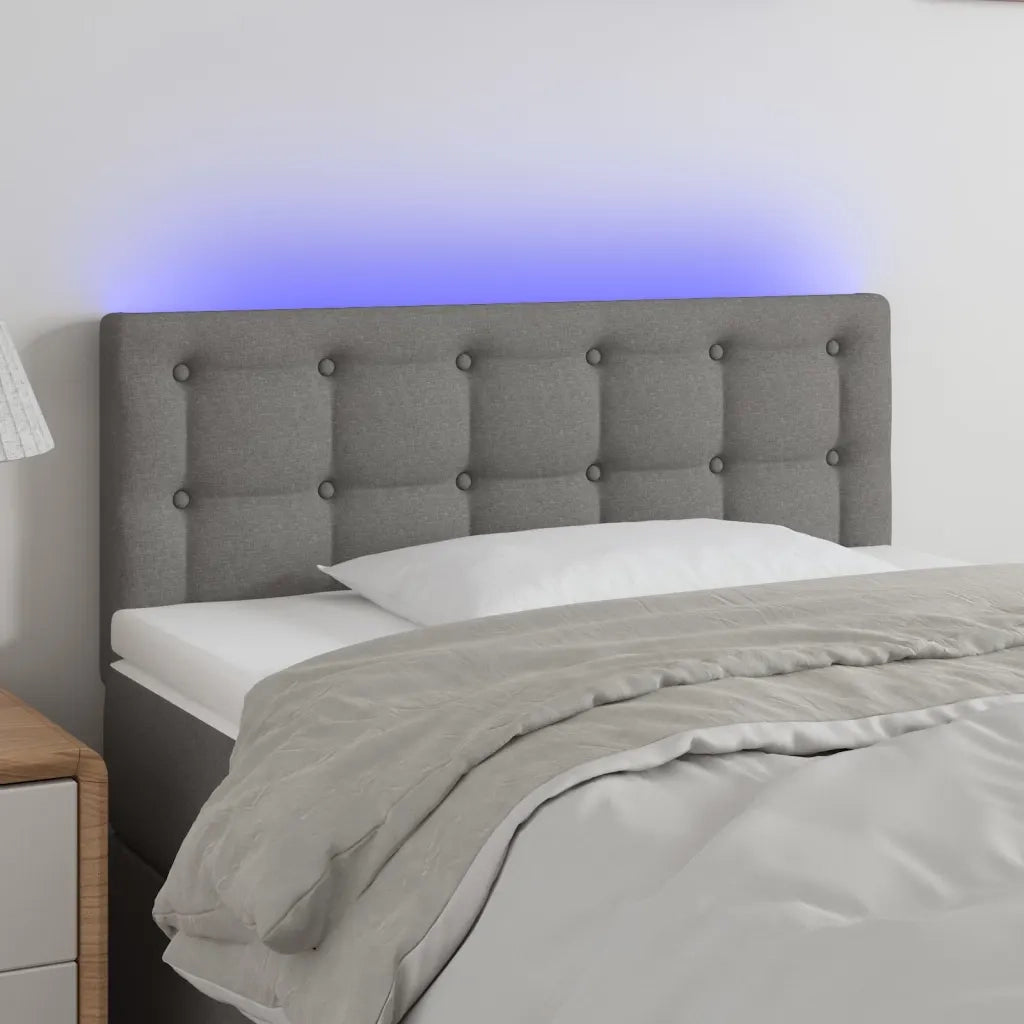 Testiera | Testata a LED Grigio Scuro 90x5x78/88 cm in Tessuto