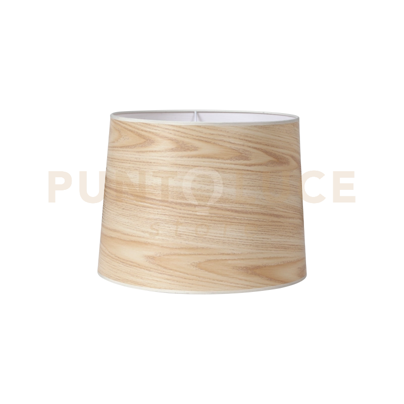 SET UP PARALUME CONO D.40CM IN TESSUTO E PVC PER LAMPADA DA TERRA EFFETTO LEGNO