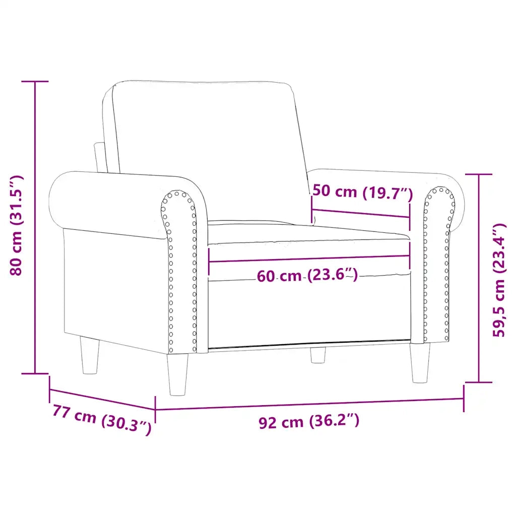 Divano Sedia-Poltrona Nera 60 cm in Similpelle 484918
