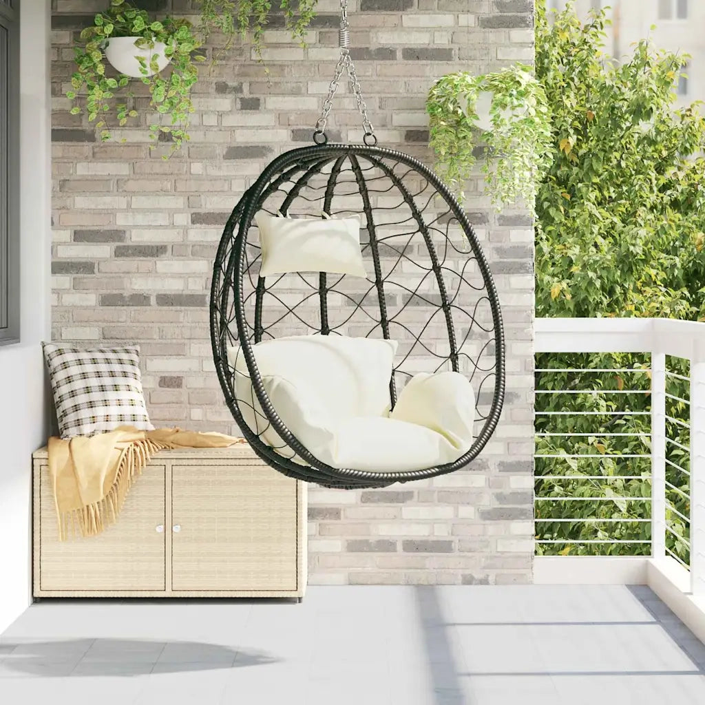 Sedia uovo sospesa Bianco crema 91,5 x 54,5 x 107 cm polyrattan 42003845