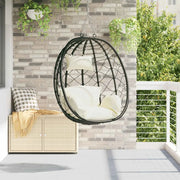 Sedia uovo sospesa Bianco crema 91,5 x 54,5 x 107 cm polyrattan 42003845