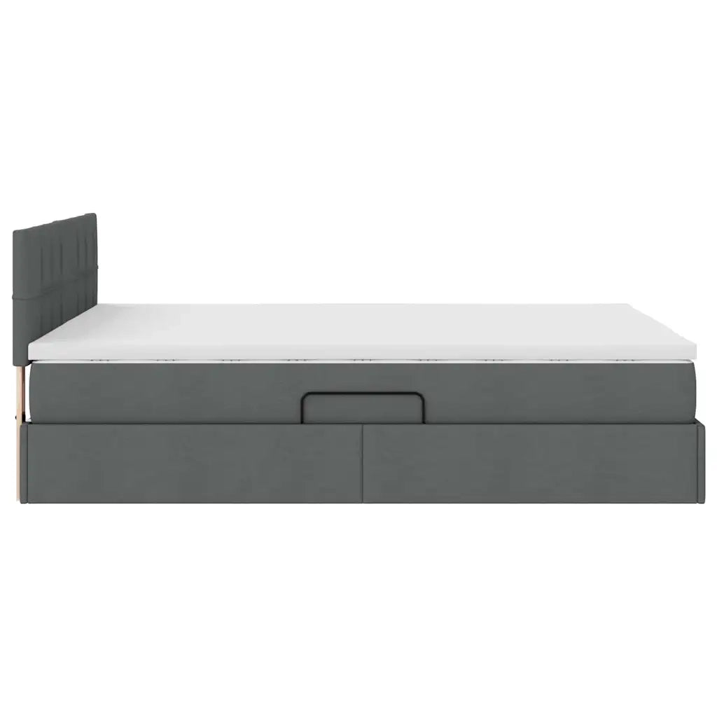 Letto con contenitore e materasso Grigio scuro 140 x 190 cm 3370507