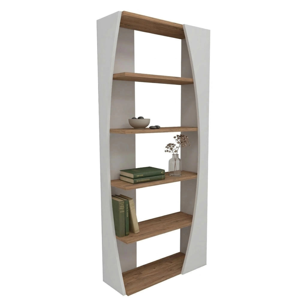 Biblioteca Equo, Libreria 4 Ripiani, 64x24x150h cm Bianco