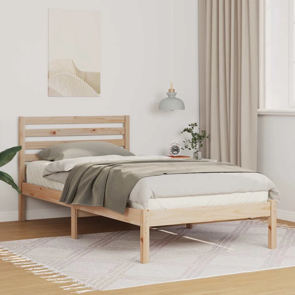 Letto singolo | Letto per adulti | Struttura del letto Marrone 75 x 190 cm Pino massello