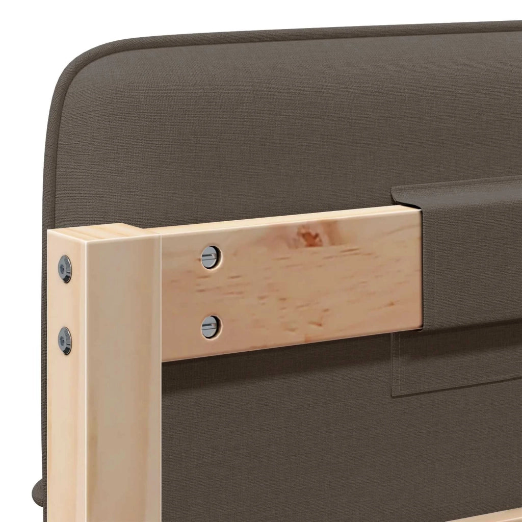 Testiera | Testata imbottita Marrone e taupe 75 cm Pino massello