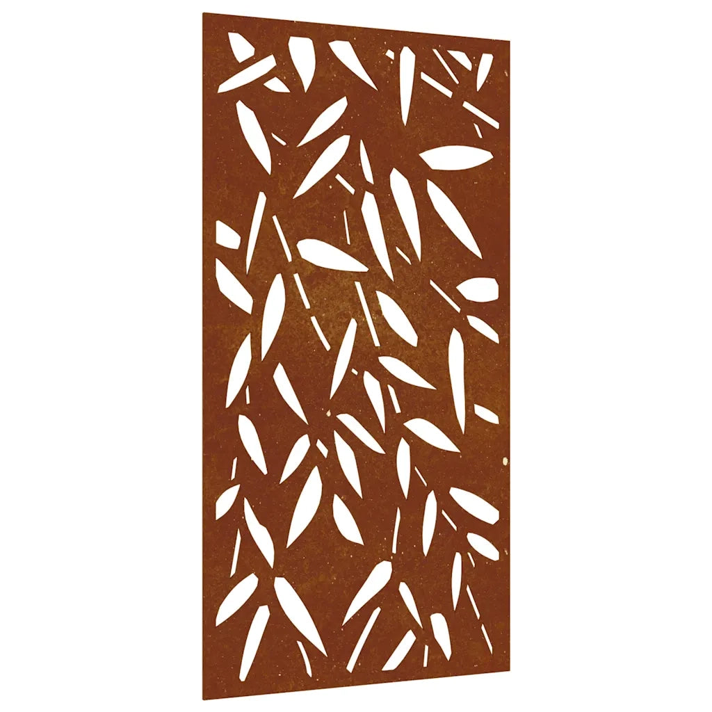 Decorazione Muro Giardino 105x55 cm Foglie Bamb¨´ Acciaio Corten CFW1886242
