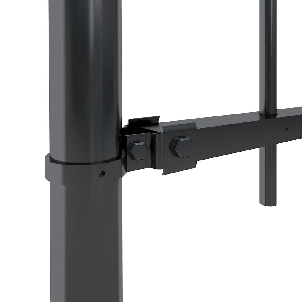 Recinzione da Giardino con Punta a Lancia in Acciaio 504x80 cm Nero 277604