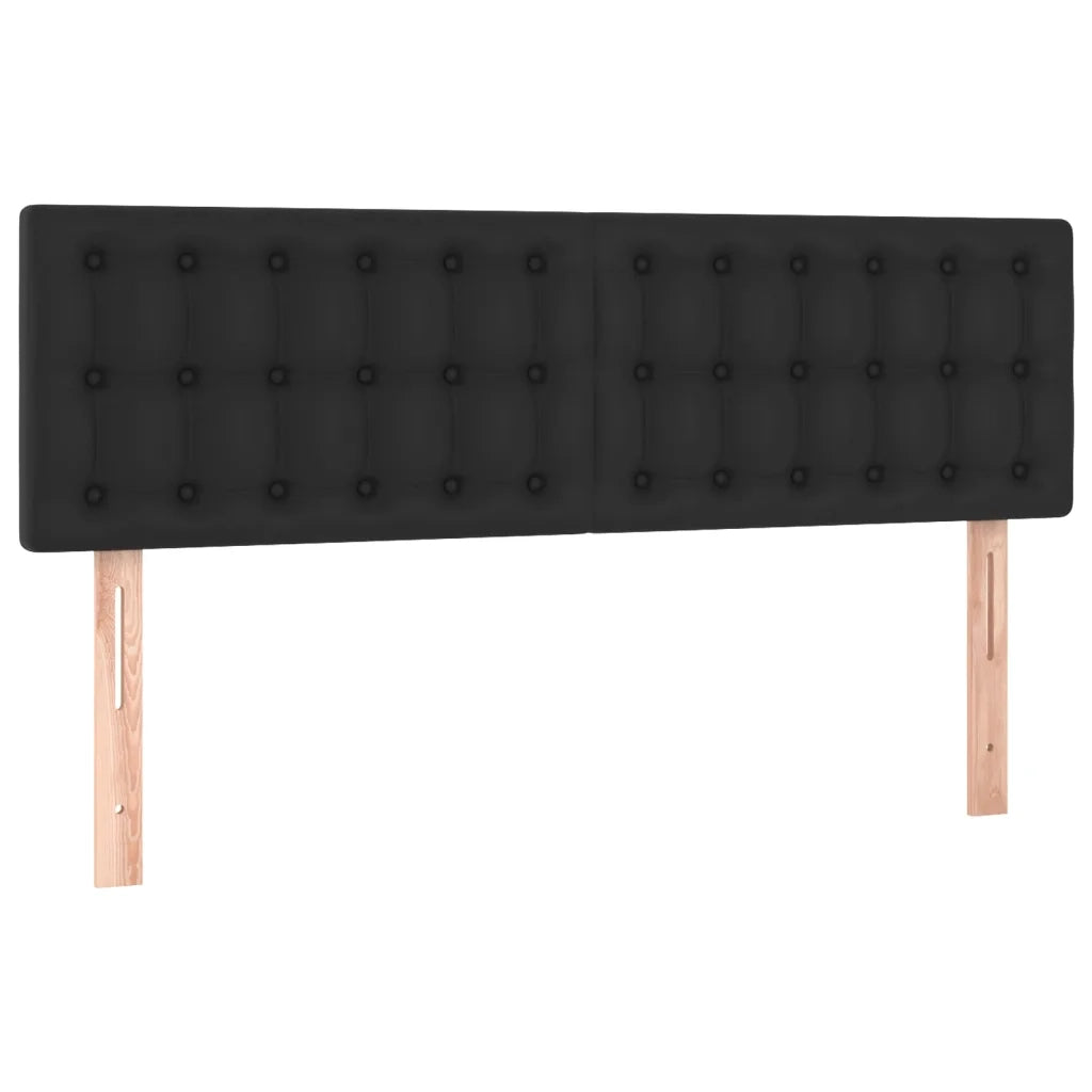 Giroletto a Molle con Materasso e LED Nero 140x190cm Similpelle
