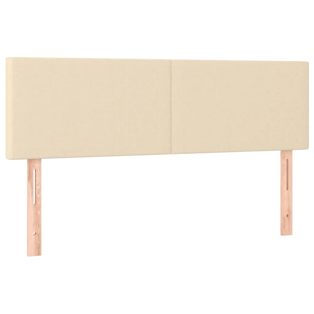 Letto a Molle con Materasso e LED Crema 140x200 cm in Tessuto
