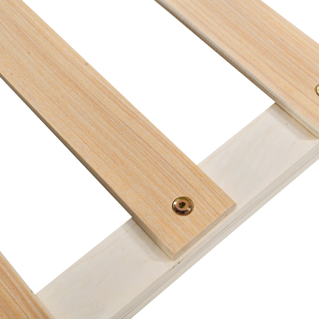 DESMIU Letto singolo 90 × 200 cm 1 posto con letto estraibile, senza materasso, in lino e MDF, stile minimalista, beige