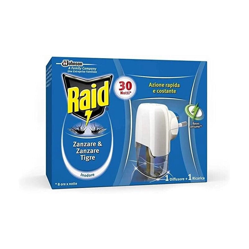 SET 2 RAID DIFFUSORE PIÙ RICARICA LIQUIDO 30 NOTTI