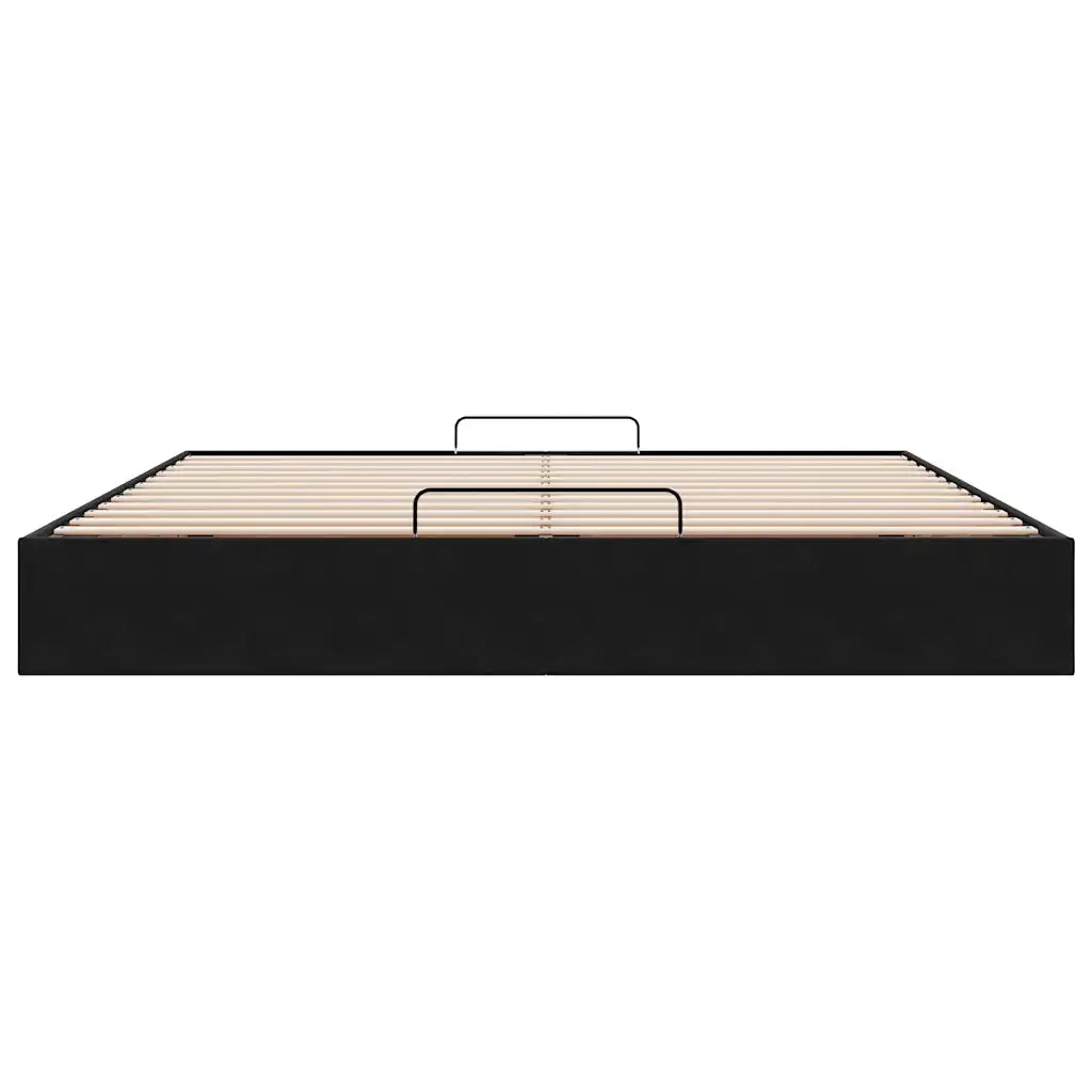 Struttura Letto Pouf senza Materasso Nero 160x200 cm in Velluto 3310975