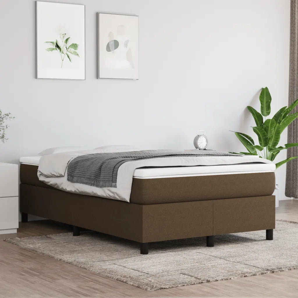 Giroletto a Molle con Materasso Marrone Scuro 120x190cm Tessuto 3269686