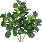 Decorazione di tavolo con 3 pezzi di steli artificiali di fico, 55 cm, con foglie realistico verde e steli artificiali per vaso.