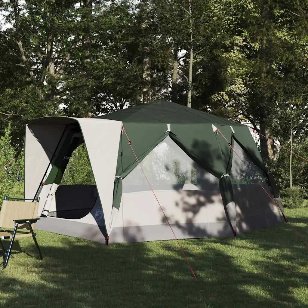 Tenda Cabina 7-Persone con tetto-Tenda da campeggio Verde 400 x 350 x 212 cm