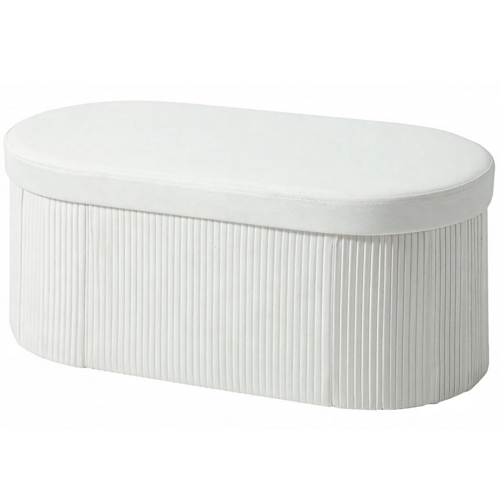 Pouf Contenitore Pieghevole ¨C Xylo ¨C Velluto Crema 76x38x35cm 72L