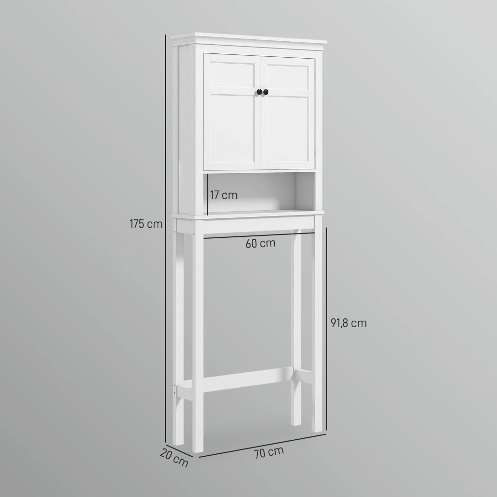 Mobile Bagno 2 Ante Sospeso con Ripiani Regolabili ¨C Minimal ¨C Bianco