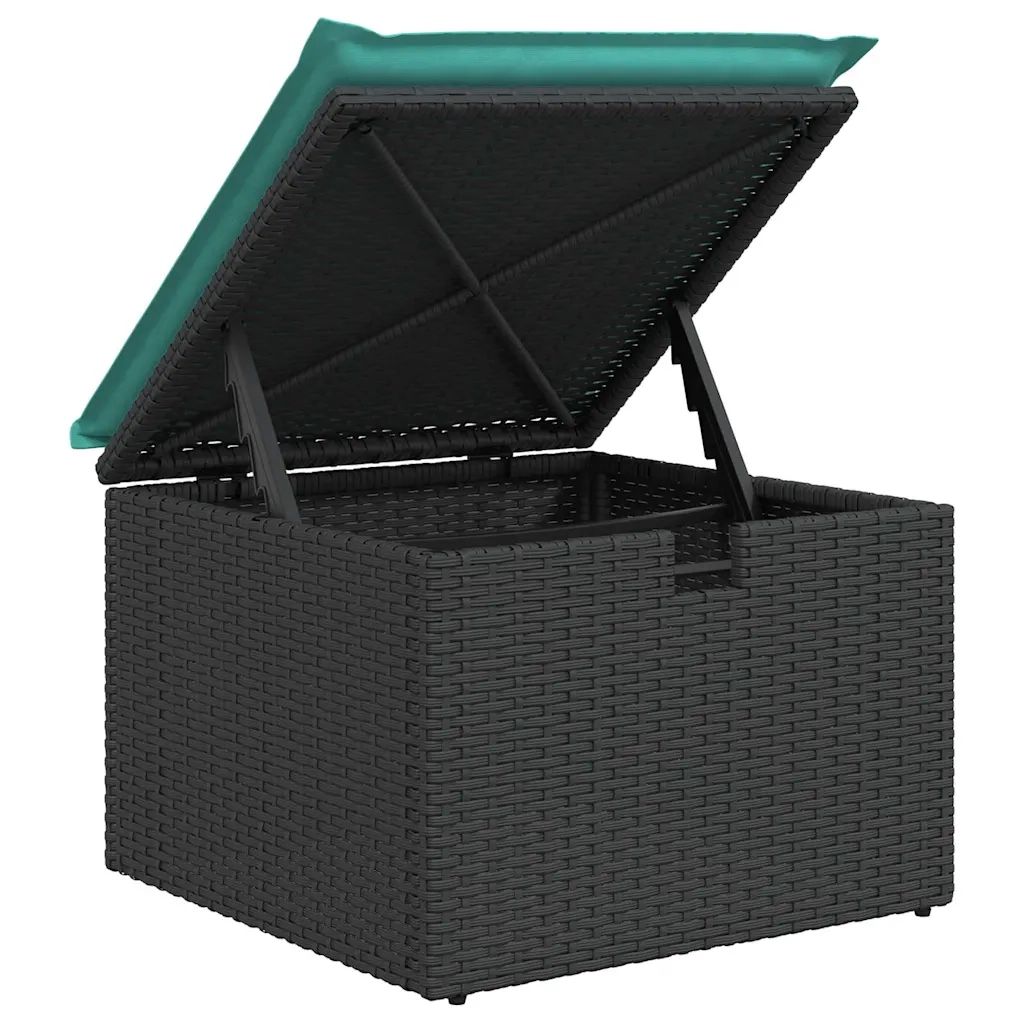 Set di divani con cuscino 6 pcs Nero e Turchese polyrattan 3359225