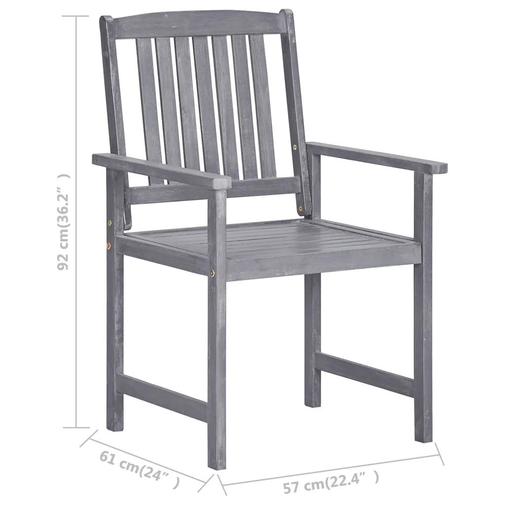 Sedie da Giardino con Cuscini 8 pz in Massello di Acacia Grigie 3078224