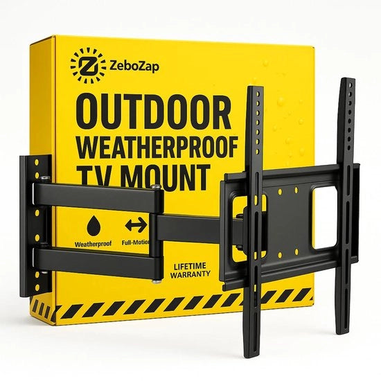 Tv Beugel Weerbestendig per Esterno, Idoneo per Copertura in Vinile, Intonaco, Mattonelle e Pietra per Terrazza e Giardino Esterno, Adatto per TV da 150 lbs a 70 Pollici.